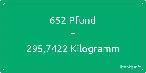 652 lbs bis kg - 652 Pfund bis Kilogramm