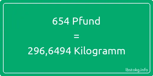 654 lbs bis kg - 654 Pfund bis Kilogramm