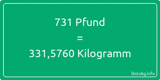 731 lbs bis kg - 731 Pfund bis Kilogramm