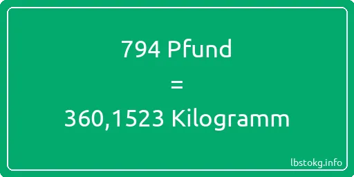 794 lbs bis kg - 794 Pfund bis Kilogramm