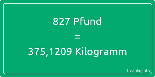 827 lbs bis kg - 827 Pfund bis Kilogramm