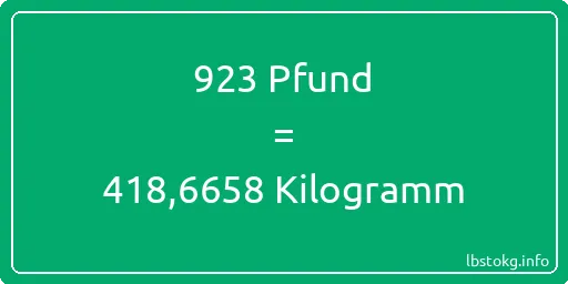 923 lbs bis kg - 923 Pfund bis Kilogramm