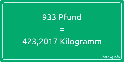 933 lbs bis kg - 933 Pfund bis Kilogramm