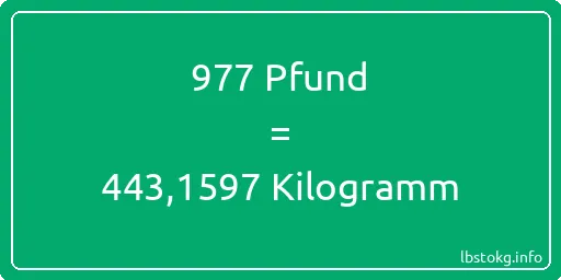 977 lbs bis kg - 977 Pfund bis Kilogramm