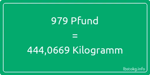 979 lbs bis kg - 979 Pfund bis Kilogramm