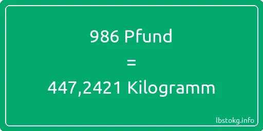 986 lbs bis kg - 986 Pfund bis Kilogramm