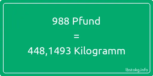 988 lbs bis kg - 988 Pfund bis Kilogramm