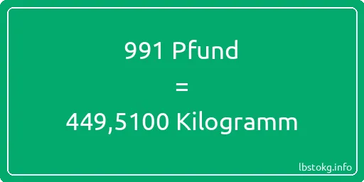 991 lbs bis kg - 991 Pfund bis Kilogramm