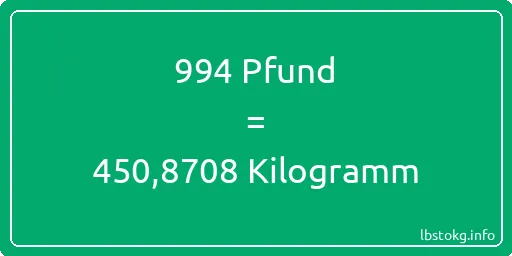 994 lbs bis kg - 994 Pfund bis Kilogramm