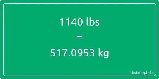 1140 Lbs to Kg - 1140 pounds to kilograms