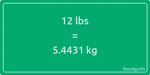 12 Lbs to Kg - 12 pounds to kilograms