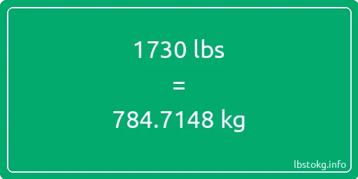 1730 Lbs to Kg - 1730 pounds to kilograms