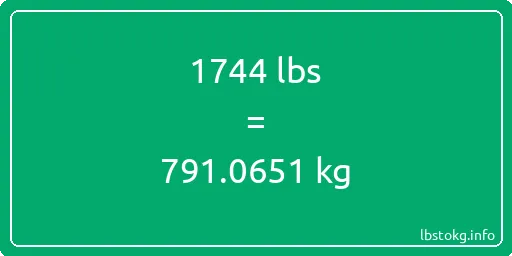 1744 Lbs to Kg - 1744 pounds to kilograms