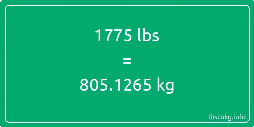 1775 Lbs to Kg - 1775 pounds to kilograms