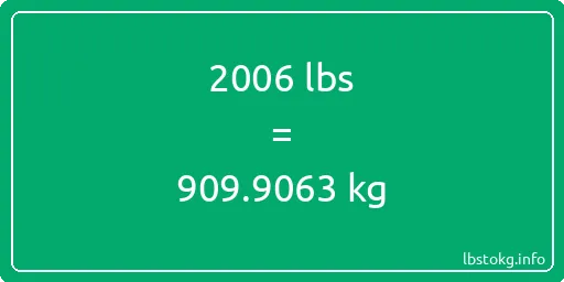 2006 Lbs to Kg - 2006 pounds to kilograms