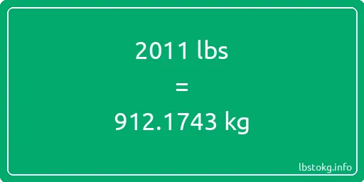 2011 Lbs to Kg - 2011 pounds to kilograms