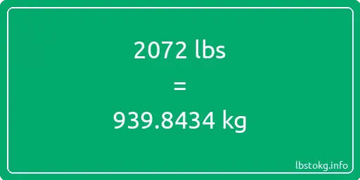 2072 Lbs to Kg - 2072 pounds to kilograms