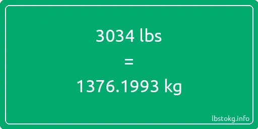 3034 Lbs to Kg - 3034 pounds to kilograms