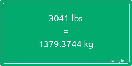 3041 Lbs to Kg - 3041 pounds to kilograms