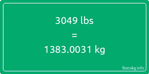 3049 Lbs to Kg - 3049 pounds to kilograms