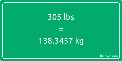 305 Lbs to Kg - 305 pounds to kilograms