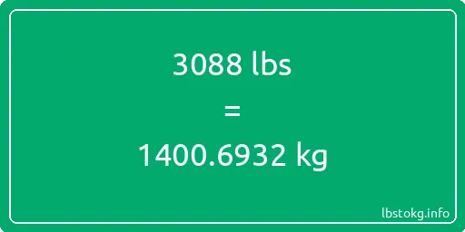 3088 Lbs to Kg - 3088 pounds to kilograms