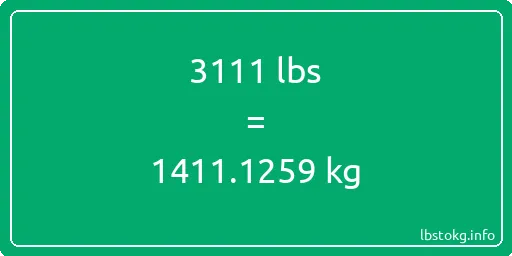 3111 Lbs to Kg - 3111 pounds to kilograms