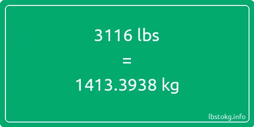 3116 Lbs to Kg - 3116 pounds to kilograms