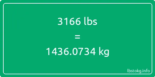 3166 Lbs to Kg - 3166 pounds to kilograms