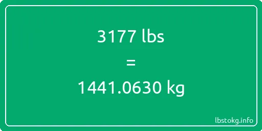 3177 Lbs to Kg - 3177 pounds to kilograms