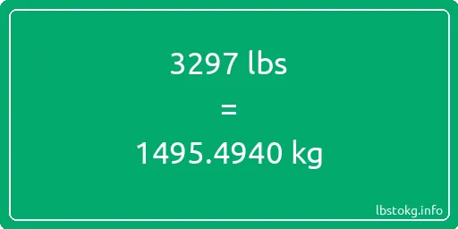 3297 Lbs to Kg - 3297 pounds to kilograms