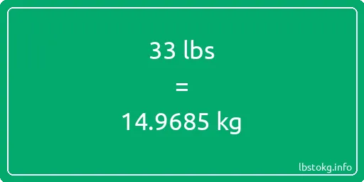 33 Lbs to Kg - 33 pounds to kilograms