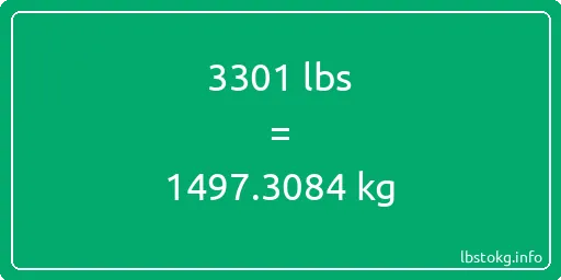 3301 Lbs to Kg - 3301 pounds to kilograms