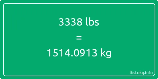 3338 Lbs to Kg - 3338 pounds to kilograms