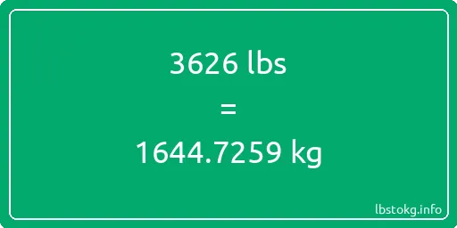 3626 Lbs to Kg - 3626 pounds to kilograms