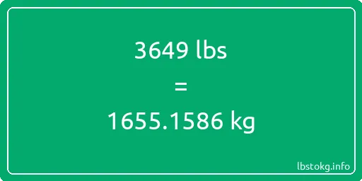 3649 Lbs to Kg - 3649 pounds to kilograms