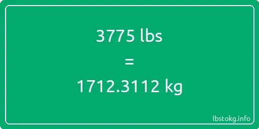 3775 Lbs to Kg - 3775 pounds to kilograms