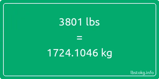 3801 Lbs to Kg - 3801 pounds to kilograms