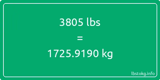 3805 Lbs to Kg - 3805 pounds to kilograms