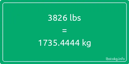 3826 Lbs to Kg - 3826 pounds to kilograms