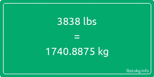 3838 Lbs to Kg - 3838 pounds to kilograms