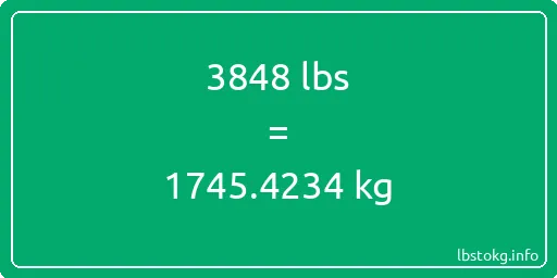 3848 Lbs to Kg - 3848 pounds to kilograms