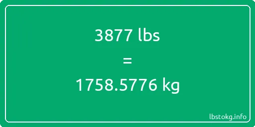 3877 Lbs to Kg - 3877 pounds to kilograms