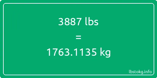 3887 Lbs to Kg - 3887 pounds to kilograms