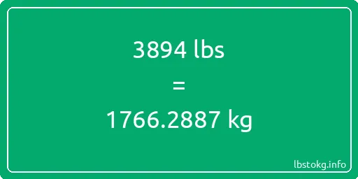 3894 Lbs to Kg - 3894 pounds to kilograms