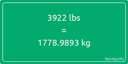 3922 Lbs to Kg - 3922 pounds to kilograms