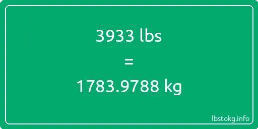 3933 Lbs to Kg - 3933 pounds to kilograms