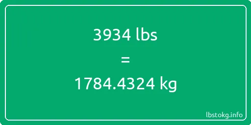 3934 Lbs to Kg - 3934 pounds to kilograms