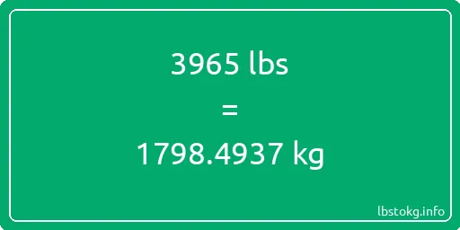 3965 Lbs to Kg - 3965 pounds to kilograms