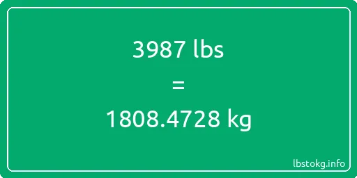 3987 Lbs to Kg - 3987 pounds to kilograms